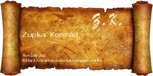 Zupka Konrád névjegykártya